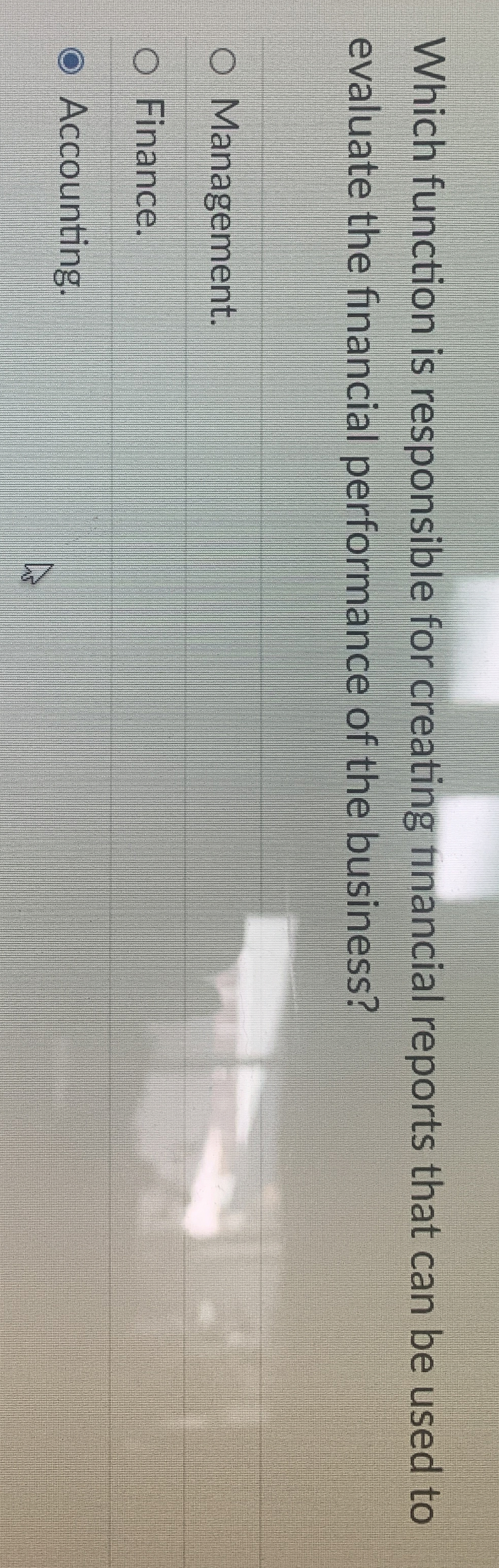  Which function is responsible for creating financial reports that can be