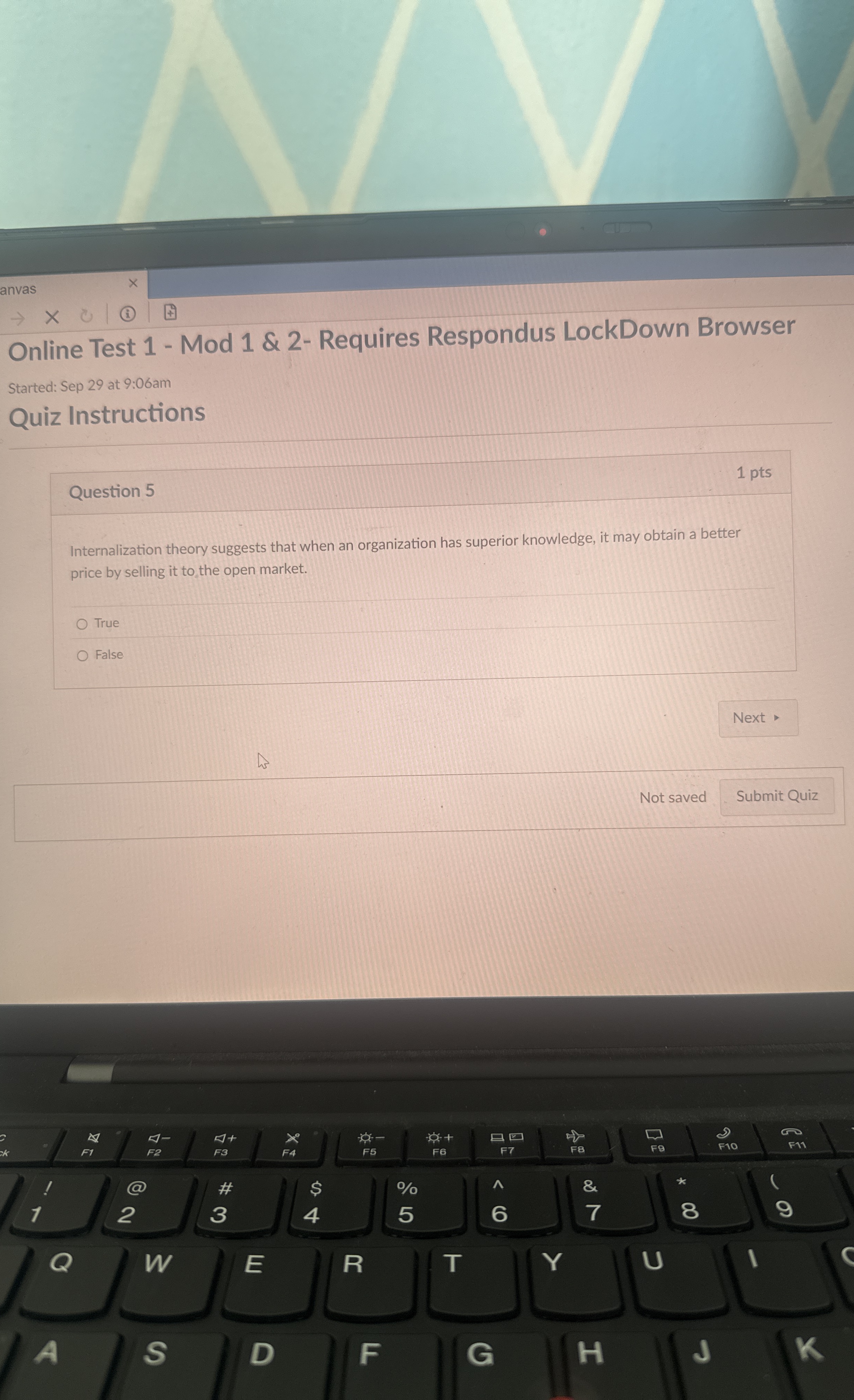  Question 5 Internalization theory suggests that when an organization has superior