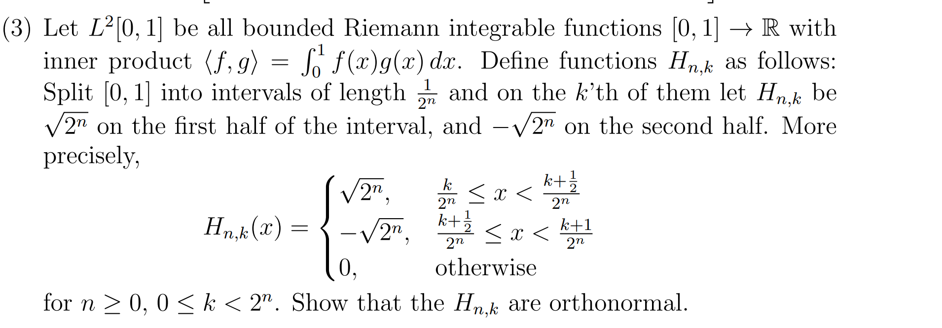 Q3. Please explain clearly, please solve correctly. Math real Analysis (3) Let