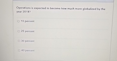  Operations is expected to become how much more globalized by the