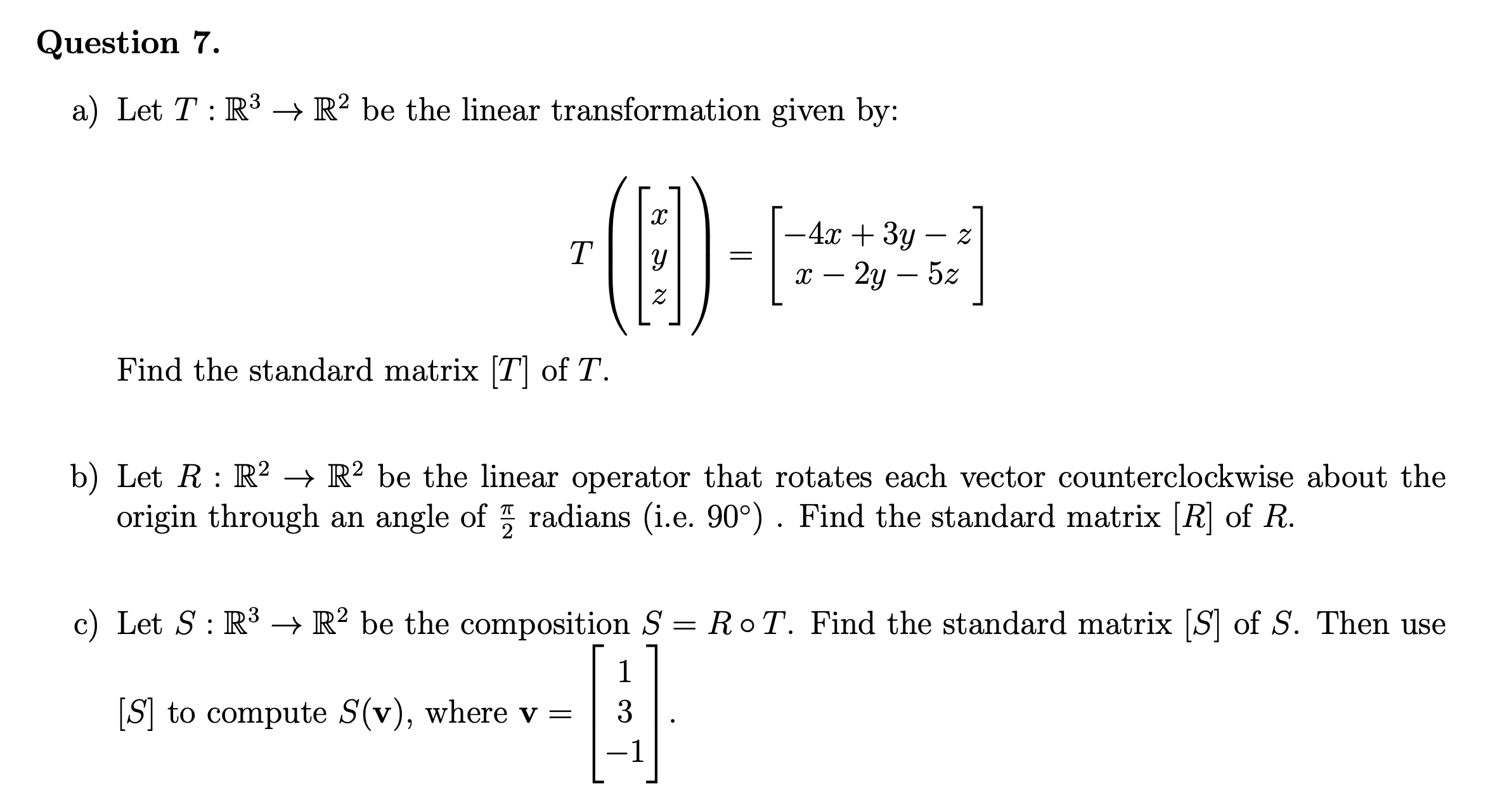 a subspace that does not hold and give a counterexample showing that
