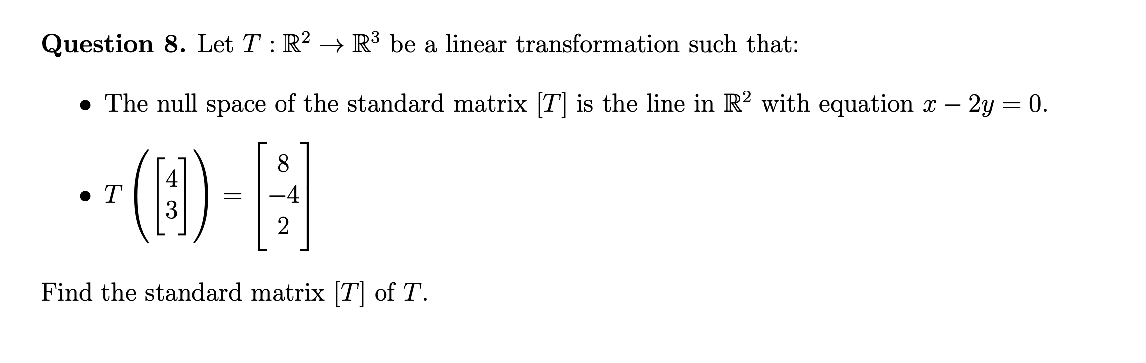 the property fails. a) U1: :eRz y=av2 b) U2: :eR'Z 3x+8y=0 5'7