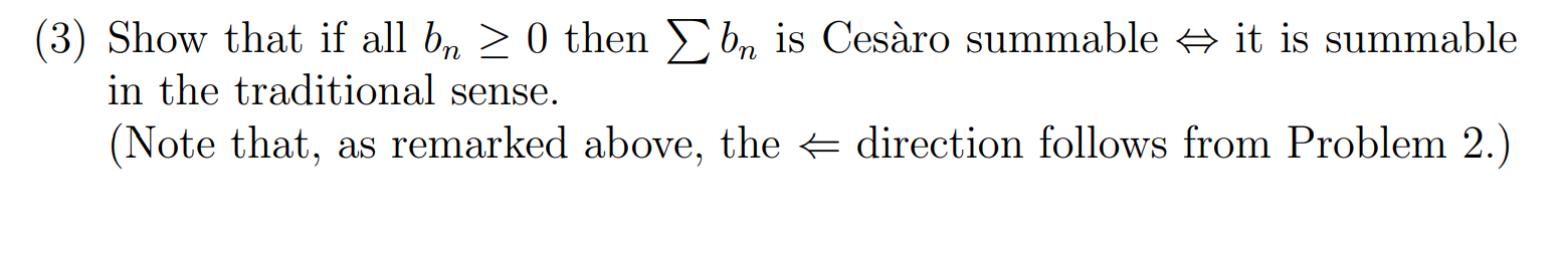if a sequence an > a then it is Cesaro convergent to