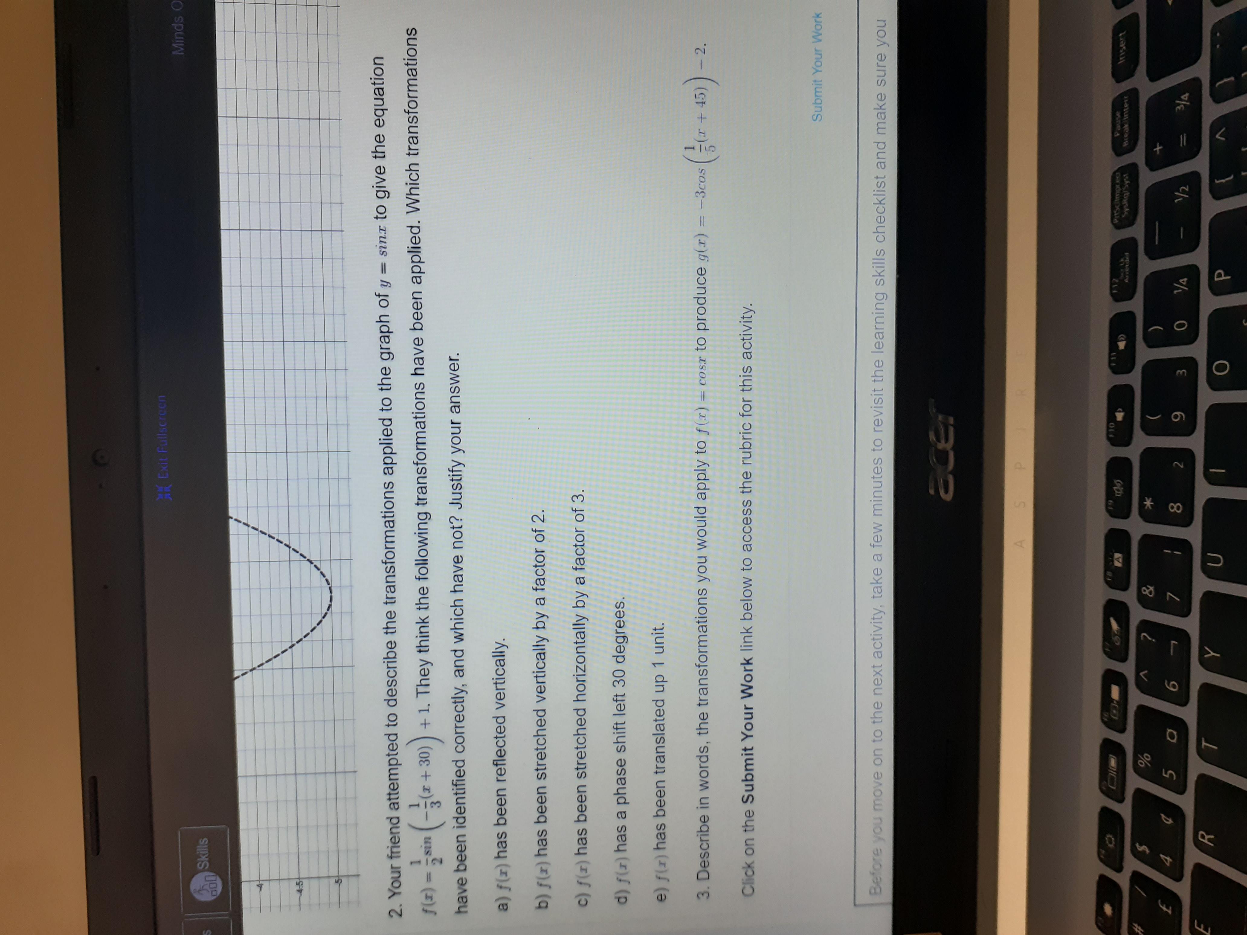 Please answer these questions it is sinusoidal function BK Exit Fullscreen Minds