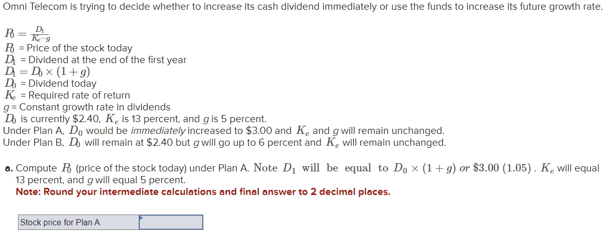  Omni Telecom is trying to decide whether to increase its cash