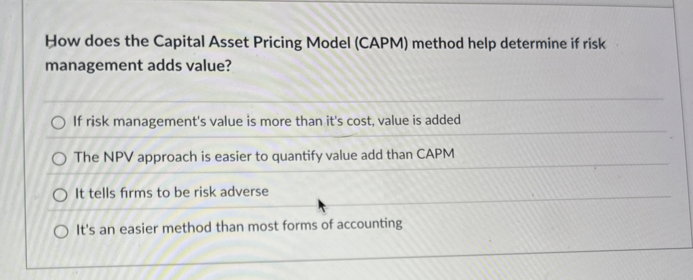  How does the Capital Asset Pricing Model (CAPM) method help determine