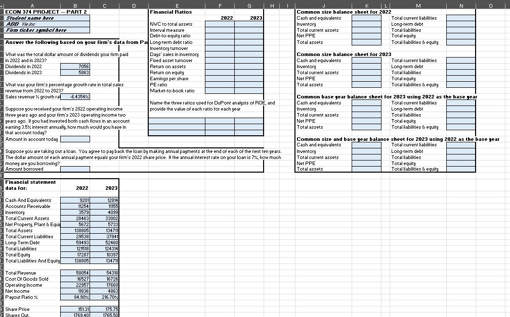  ECON 374 PROJECT -- PART 2 What was the total dollar