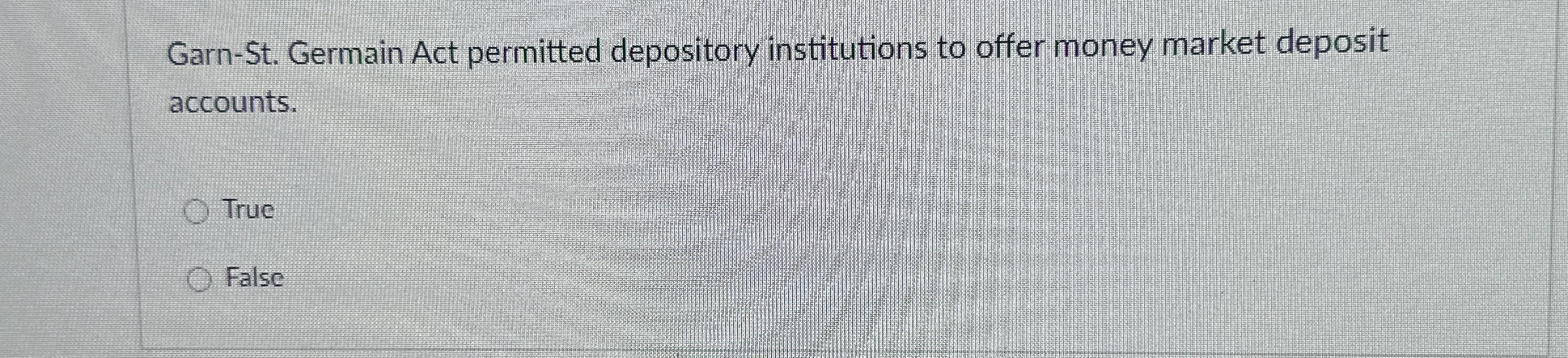  Garn-St. Germain Act permitted depository institutions to offer money market deposit