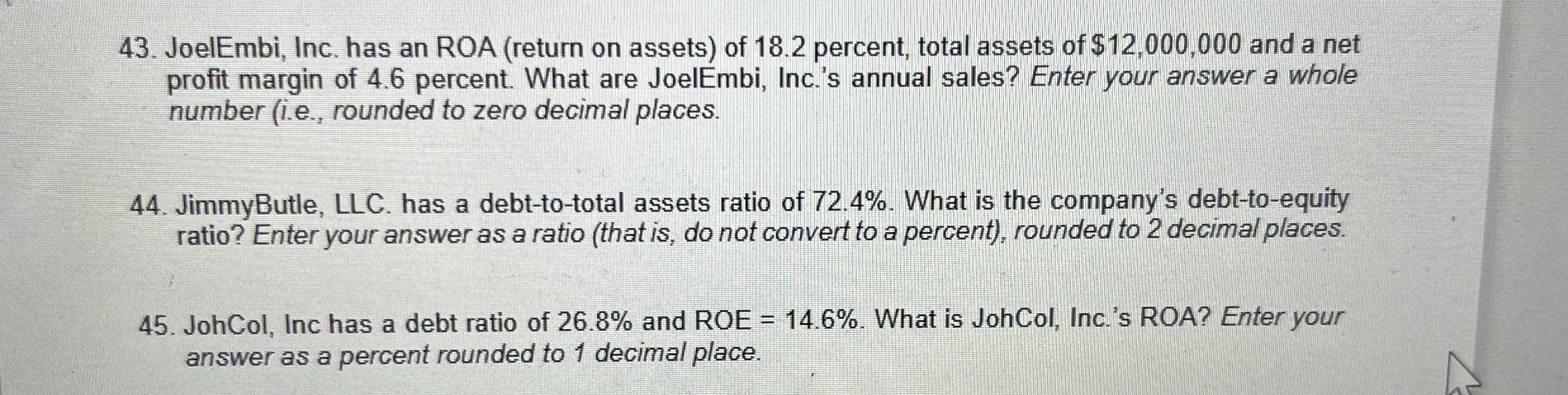  How to solve 43,44,45 