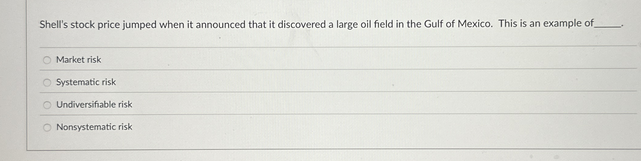  Shell's stock price jumped when it announced that it discovered a