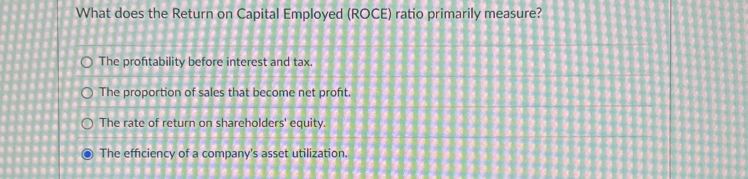  What does the Return on Capital Employed (ROCE) ratio primarily measure?