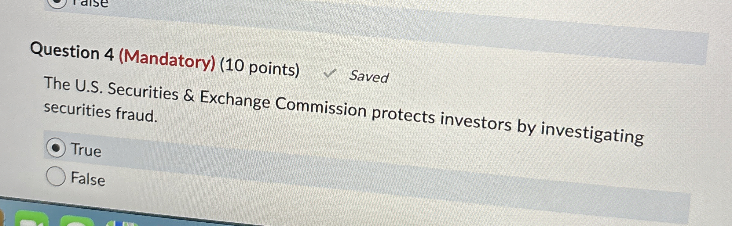  Question 4(Mandatory)(10 points) The U.S. Securities & Exchange Commission protects investors
