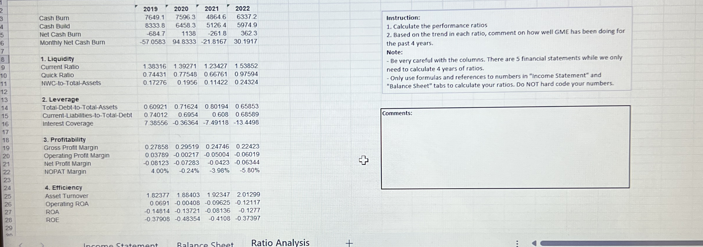  Answer Question 2 under "Instructions": Based on the trend in each