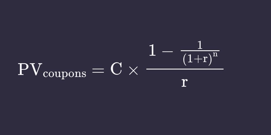  PVcoupons=C1-1(1+r)Nr explain the formula 