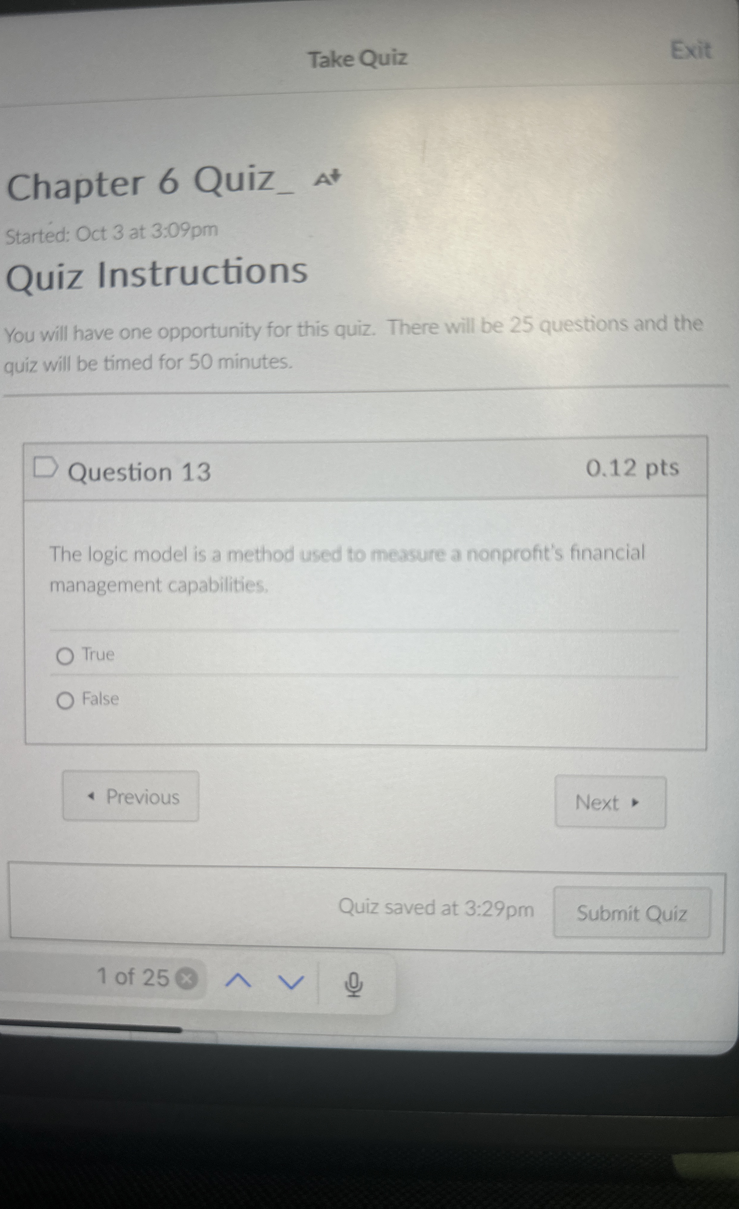  Question 13 The logic model is a method used to measure