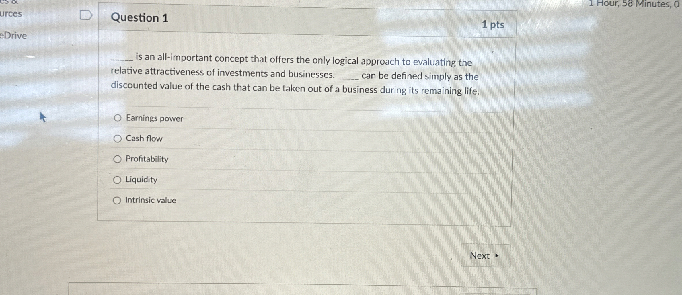  Question 1 is an all-important concept that offers the only logical