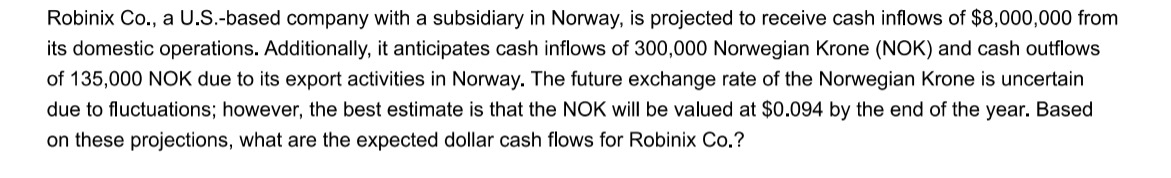  Robinix Co., a U.S.-based company with a subsidiary in Norway, is