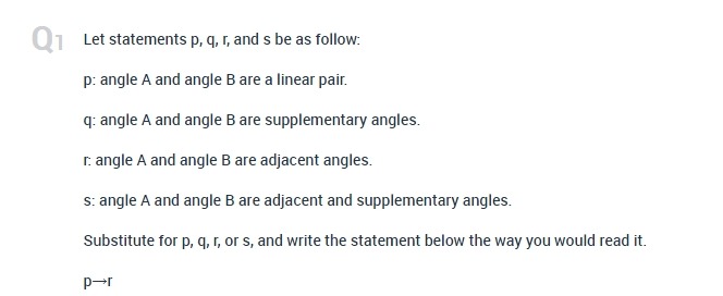 "A quadrilateral has exactly four sides." O The statement is not reversible.