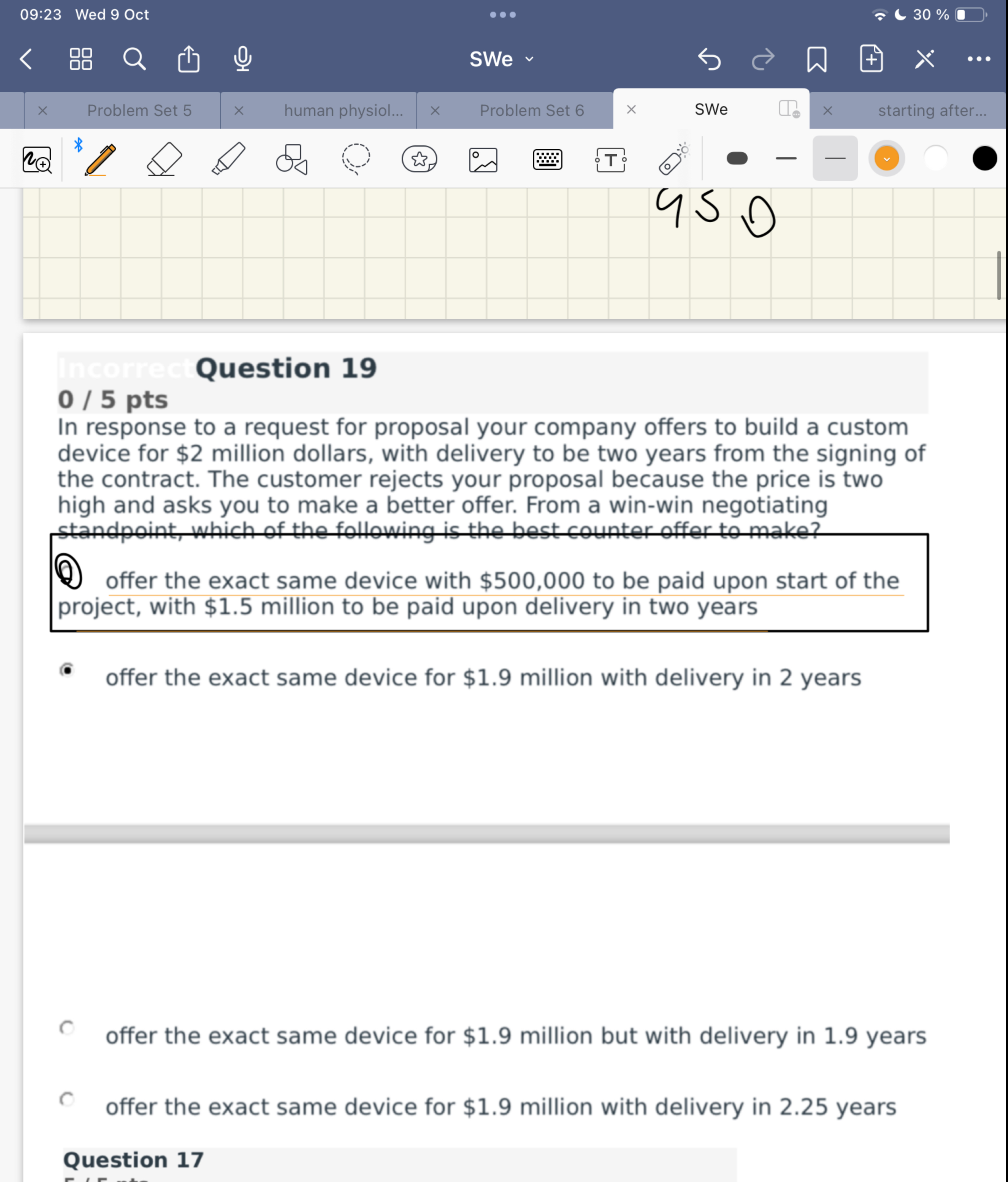  0/5 pts In response to a request for proposal your company