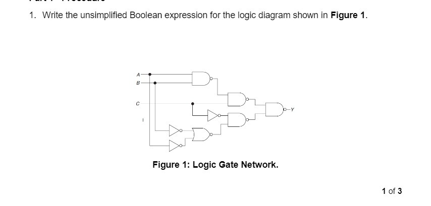  1. Write the unsimplified Boolean expression for the logic diagram shown