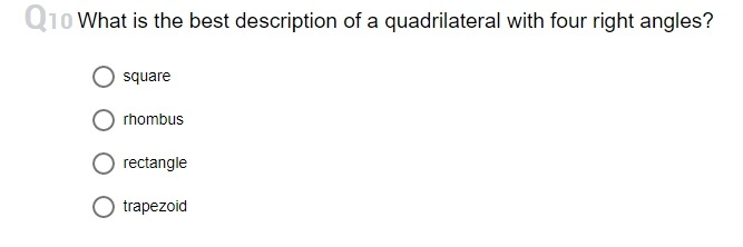 congruent. O All sides are congruent. O The length of a diagonal