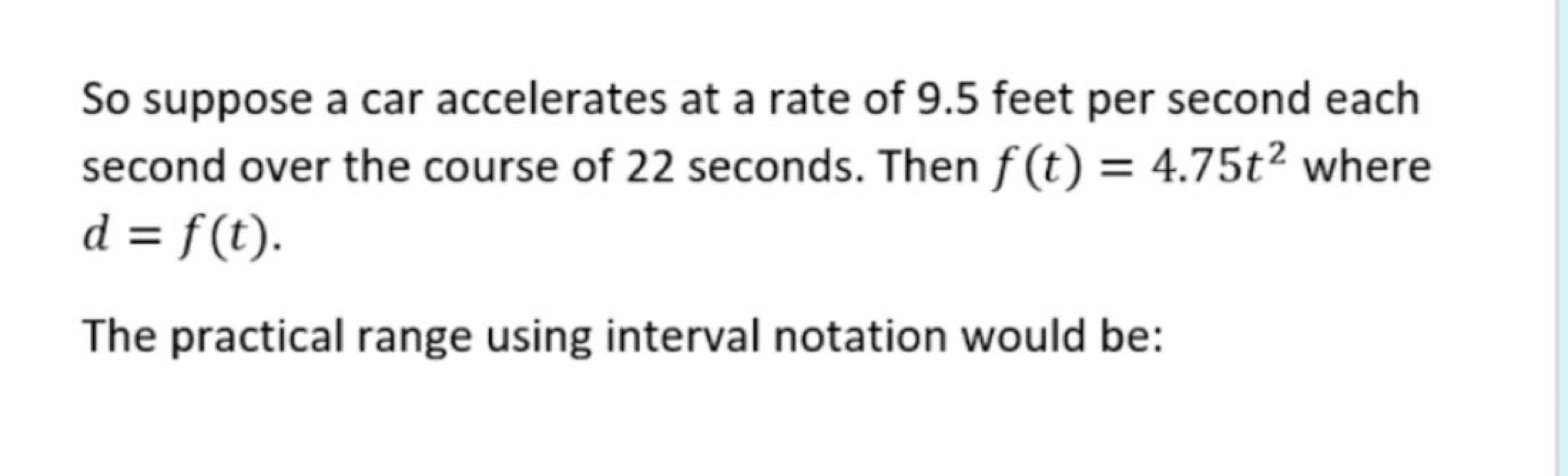 How do i solve this? So suppose a car accelerates at a