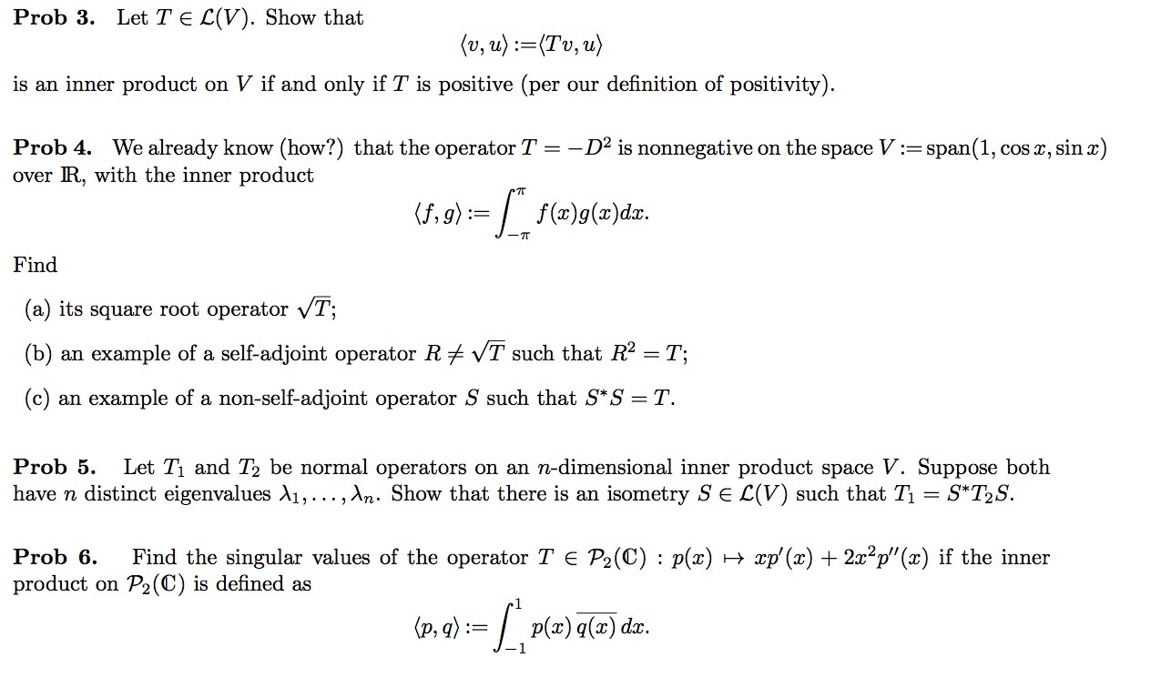  Prob 3. Let TEC ( V ). Show that ( 0