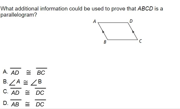 B E D C A. AD AB B. DE E EB C.