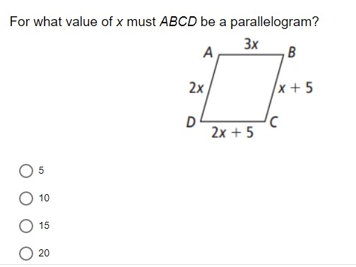 is a parallelogram.a. b. C. d.Which explanation can be used to show