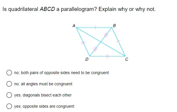 that quadrilateral EFGH is a parallelogram? E H G O Both pairs