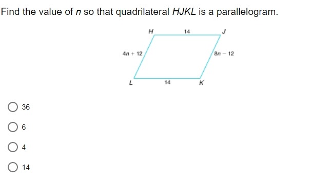 of opposite sides are parallel. One pair of opposite sides is parallel