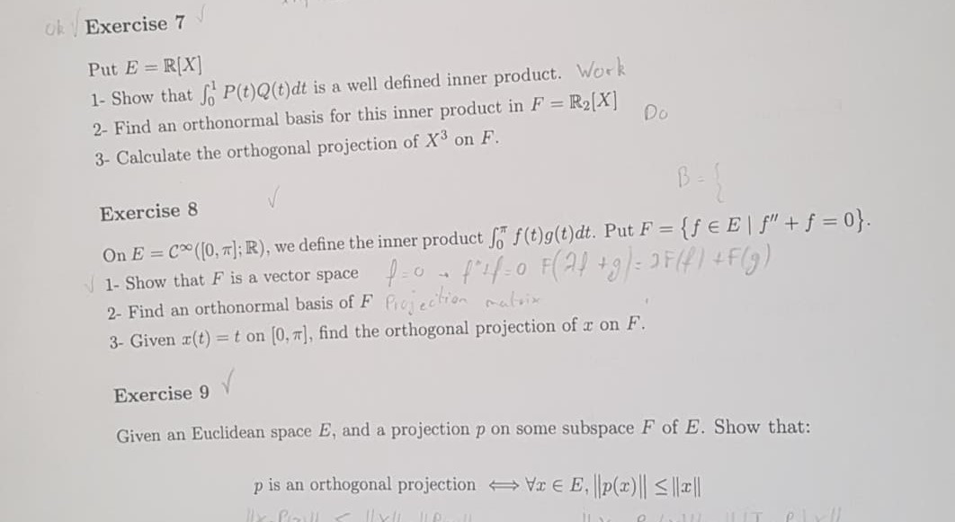  OK\\ Exercise 7\\ Put E = RIX] 1 - Show that