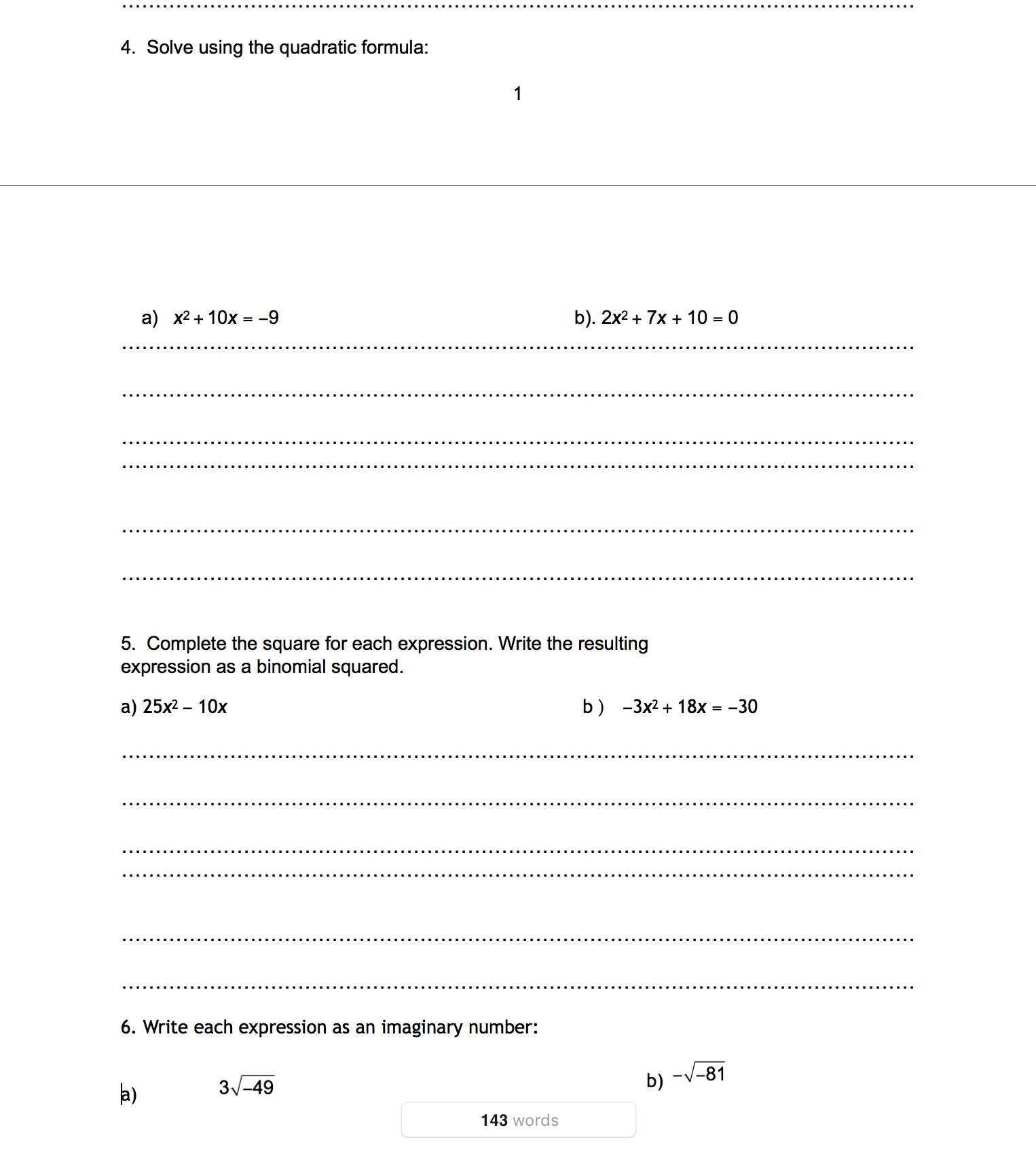 Name: ......................................................... 1 2 x 3 - 5 For Problems 13, solve