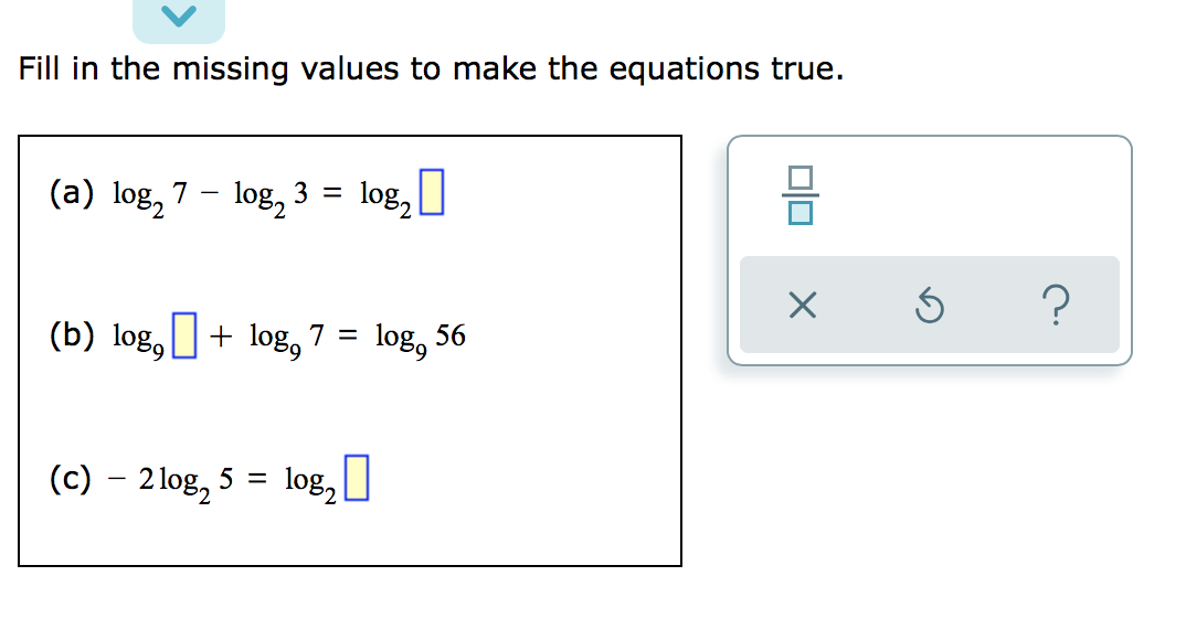 What are the missing values? Fill in the missing values to make