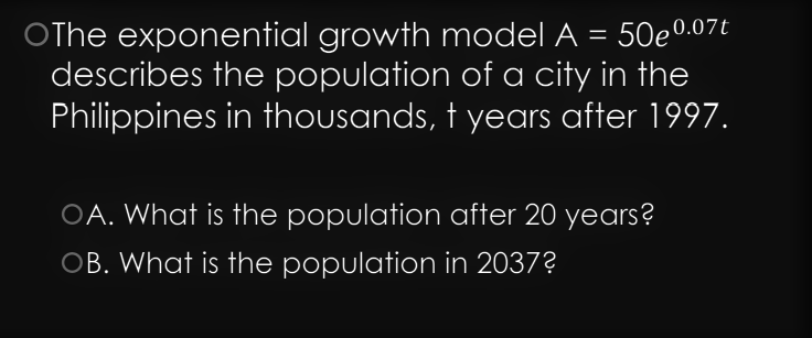 Answer it with COMPLETE SOLUTION and with label.take note: USE e =