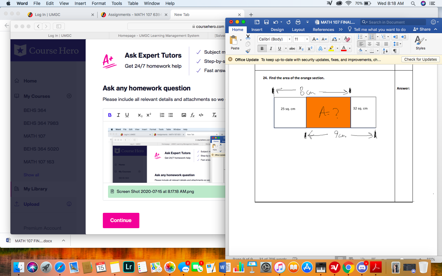 3 7 71% Wed 8:17 AM Q DE Log In | UMGC