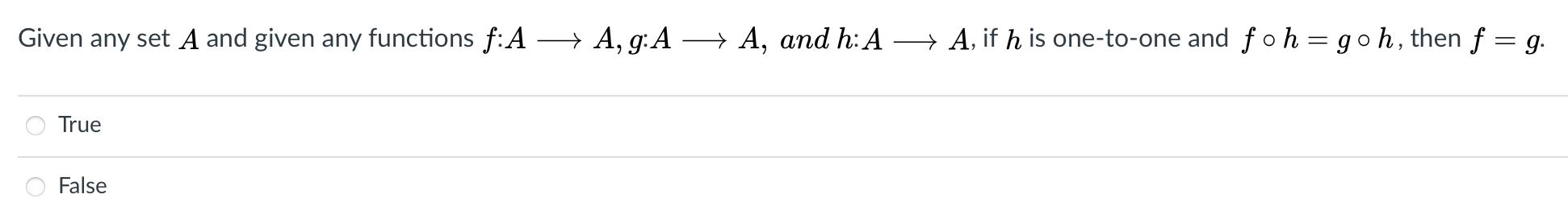 This is the question: Given any set A and given any functions