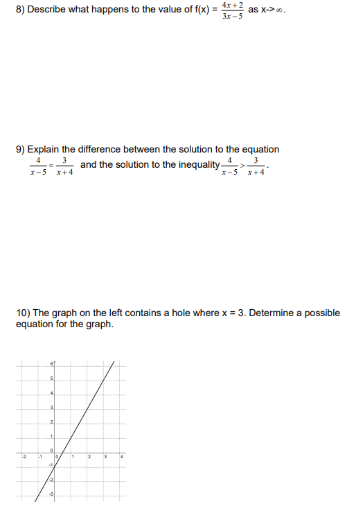 1 x -2 x+4 x - 3 3) Use an interval chart