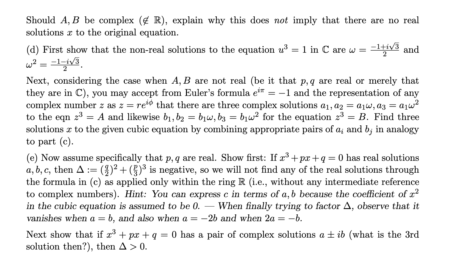 l q has roots in R or (C, the substitution :5 =