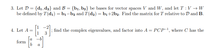  3. Let D = {di, d2} and B = {b1, b2}