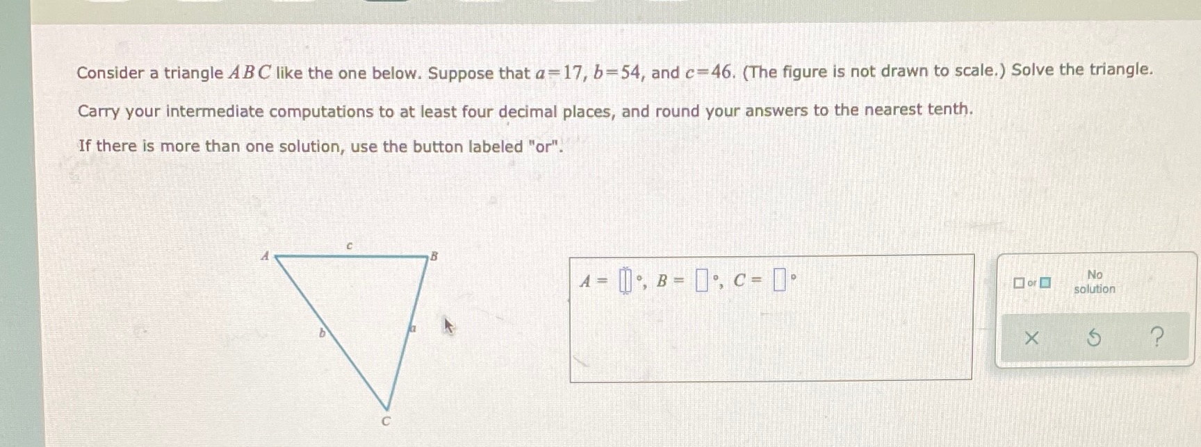  Consider a triangle ABC like the one below. Suppose that a