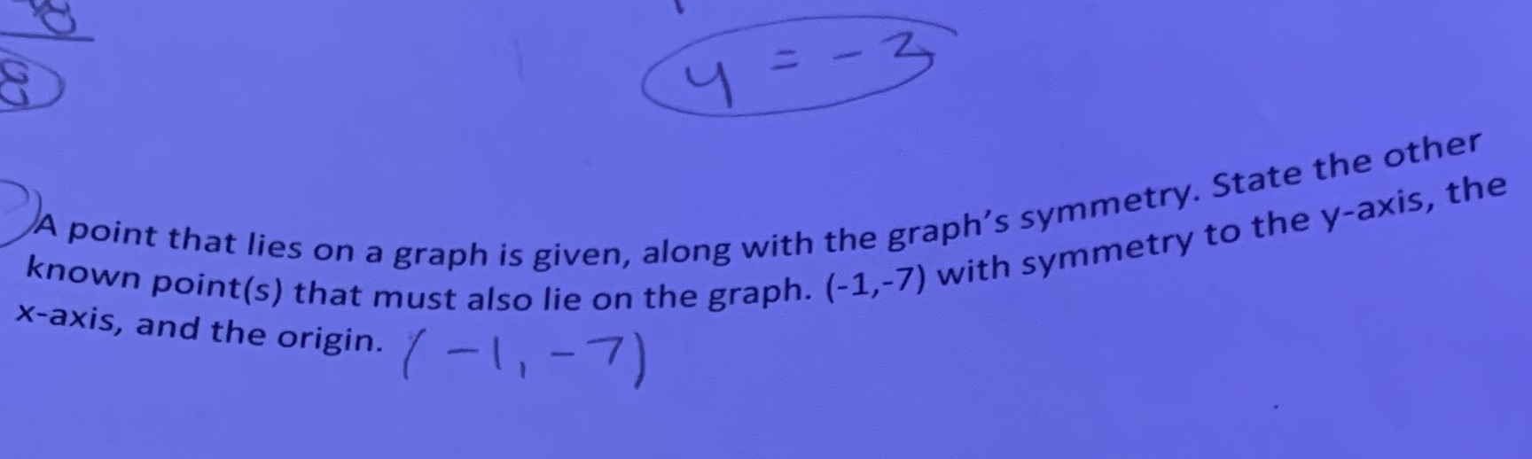 = - 3 A point that lies on a graph is
