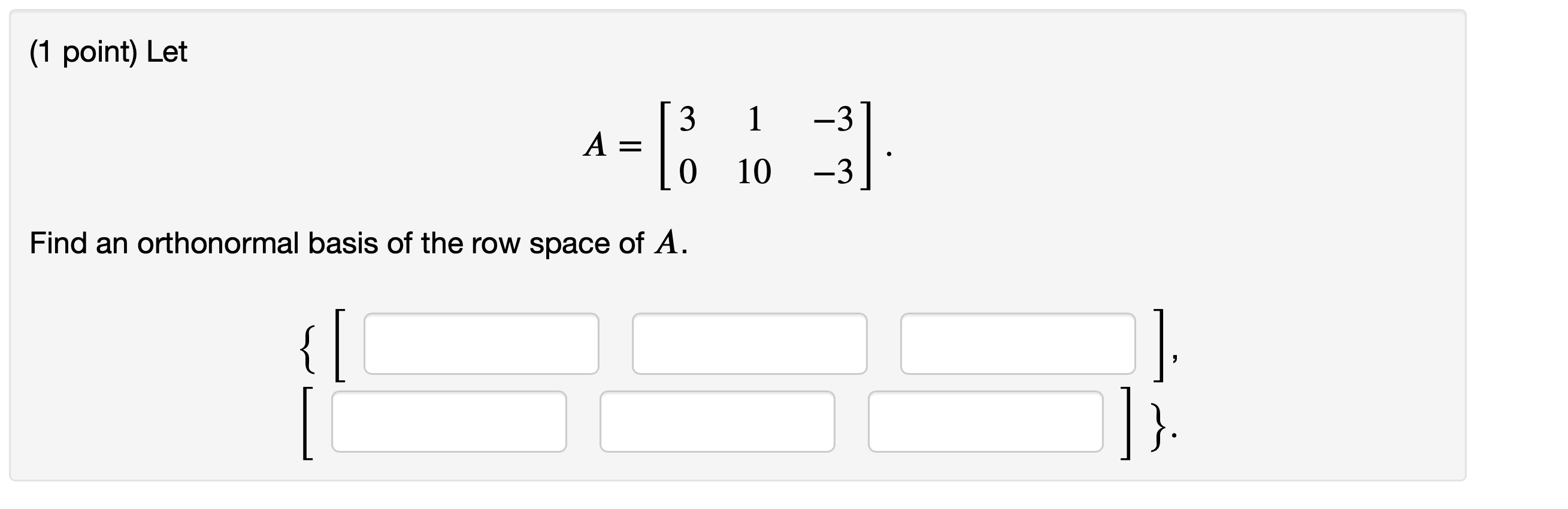 Please circle and box your matrix released to linear algebra questions and