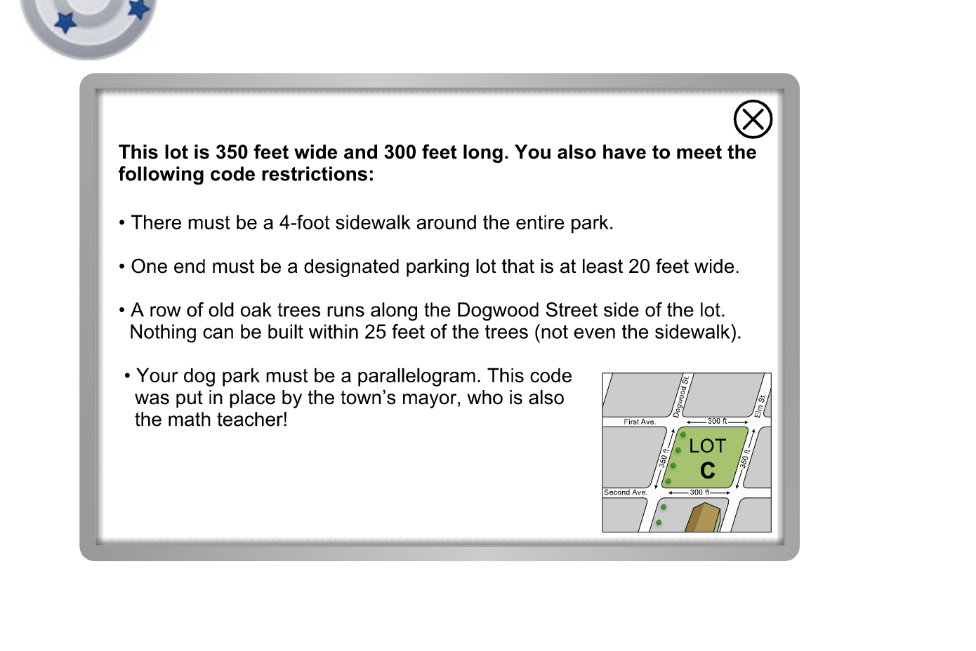 you know about the empty lot. (2 points) 4. Is the empty