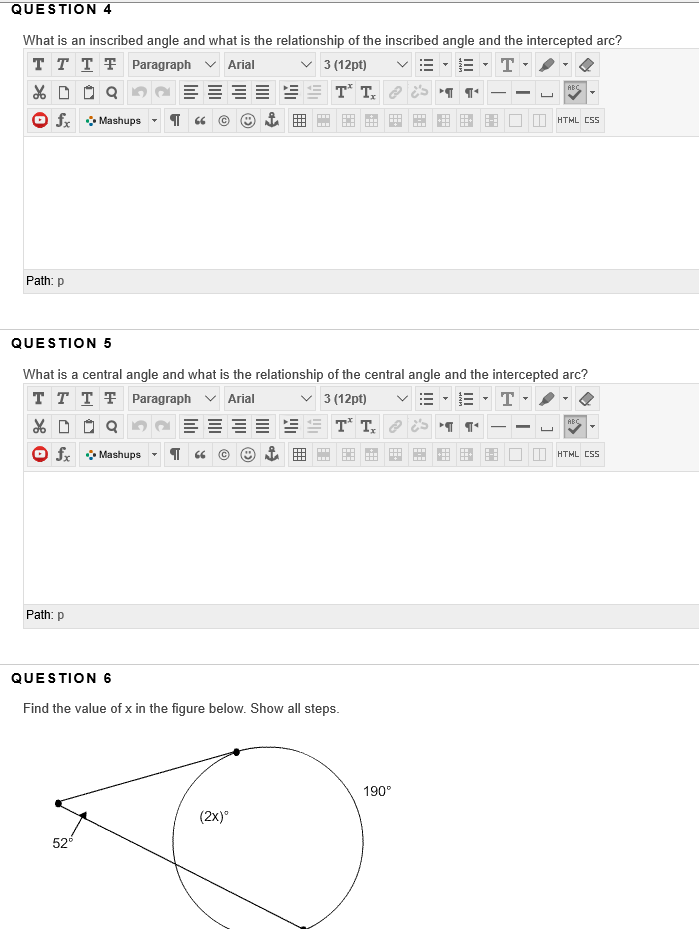 minor arc? TTTT Paragraph Arial 3 (12pt) fx Mashups - 1 @1