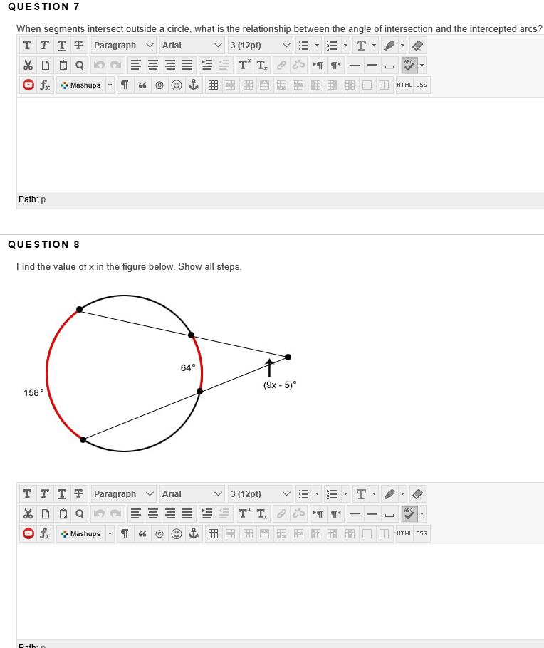 : B : ATMS Path: p QUESTION 2 Define a semi-circle. TTTT