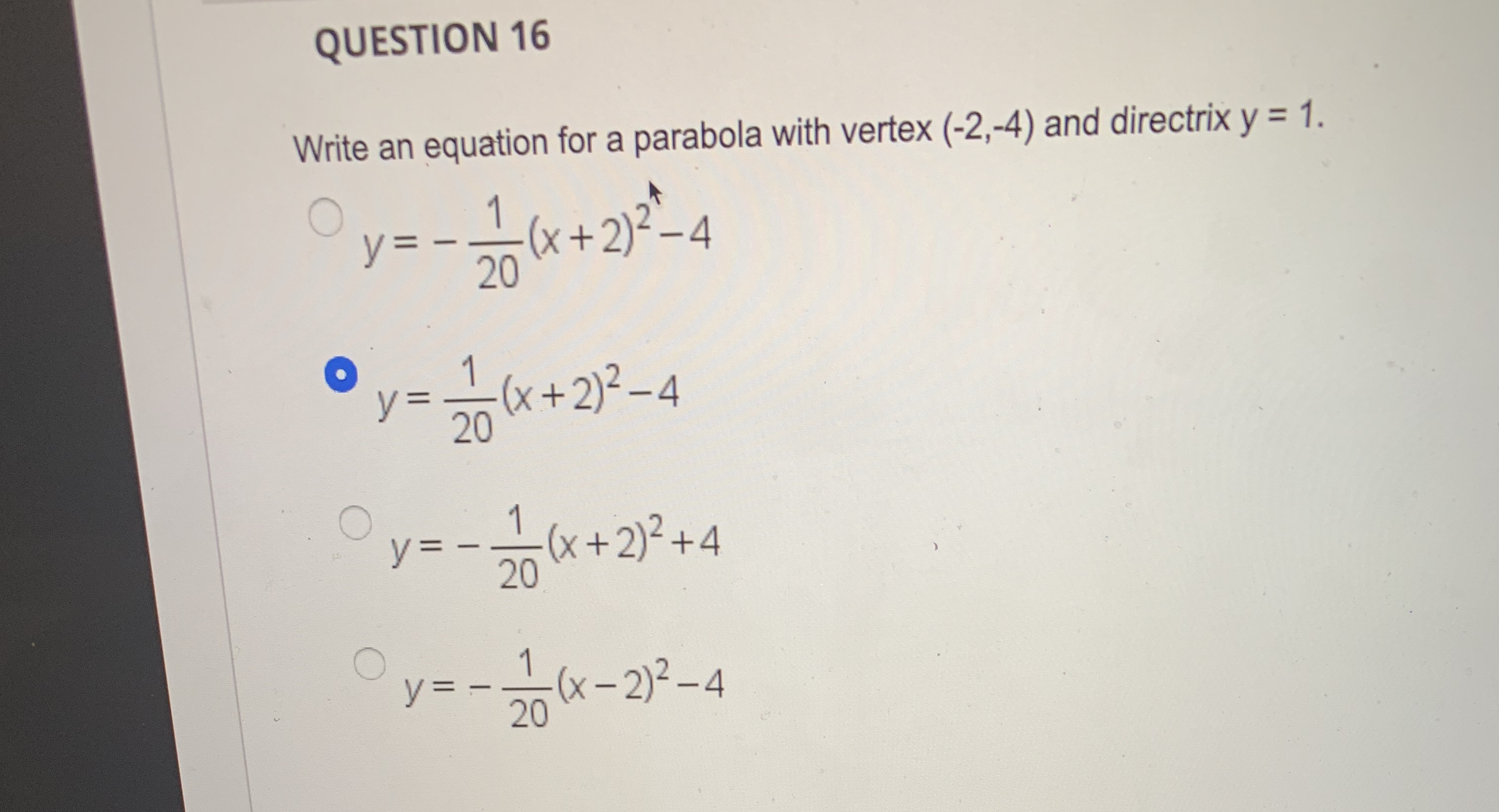 20 O Y = - 3 x 2 20 O X =