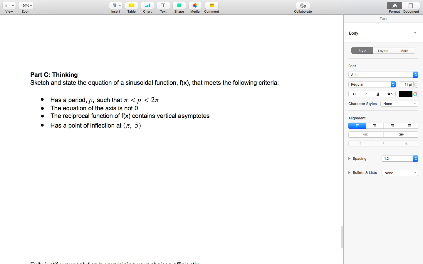 Solve the question below. This is grade 12 functions so no calculas