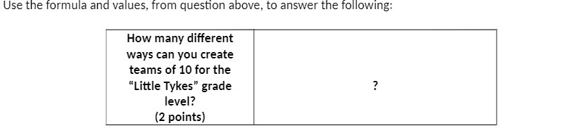  Use the formula and values, from question above, to answer the