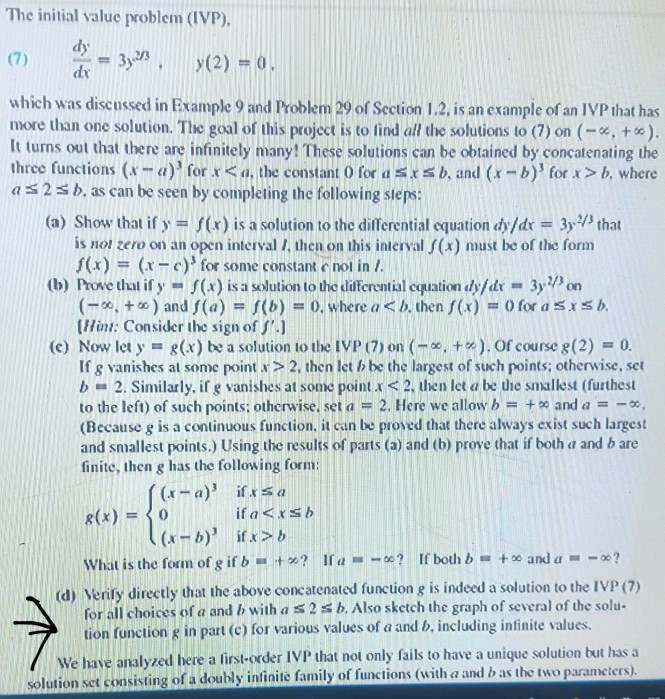 please solve a, b, c, and d, The initial value problem (IVP).